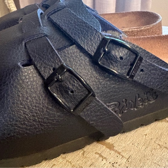 Birkenstock Birki’s Camden Closed Toe Dual Buckle Navy Blue Clogs Women’s 7 - Picture 7 of 13